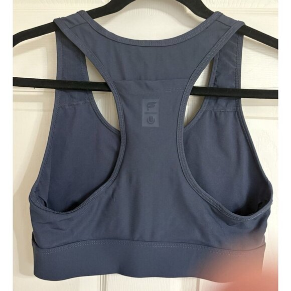 Fabletics Bra Womens Navy Blue Large On / Go Medium Impact Racerback - Picture 2 of 4